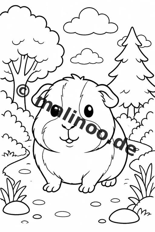 Meerschweinchen Malbuch 20 Ausmalbilder gedruckt, ungebunden – Vorschaubild 2