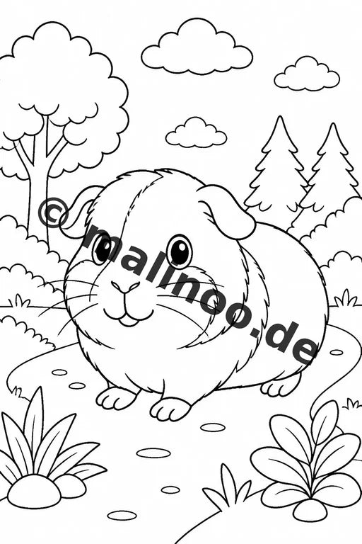Meerschweinchen Malbuch 20 Ausmalbilder gedruckt, ungebunden – Vorschaubild 2
