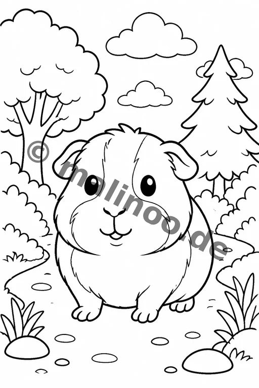 Meerschweinchen Malbuch 20 Ausmalbilder gedruckt+lose – Vorschaubild 3