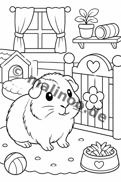 Meerschweinchen Malbuch 20 Ausmalbilder gedruckt+lose – Vorschaubild 6