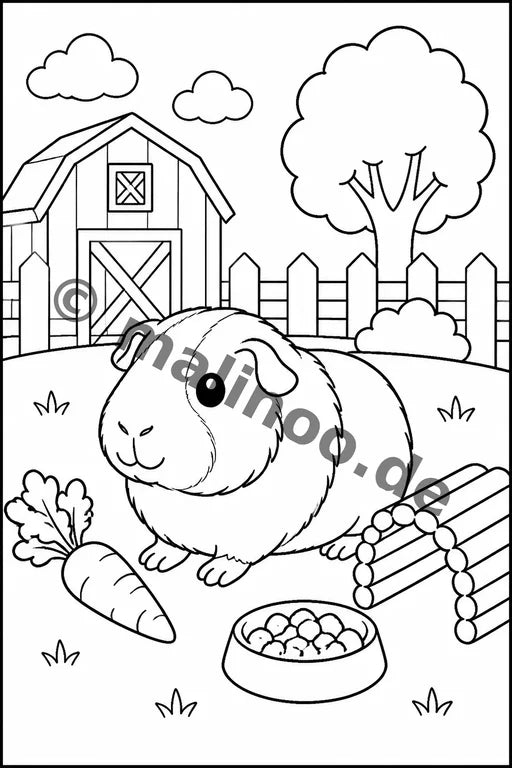 Meerschweinchen Malbuch 20 Ausmalbilder gedruckt+lose – Vorschaubild 7
