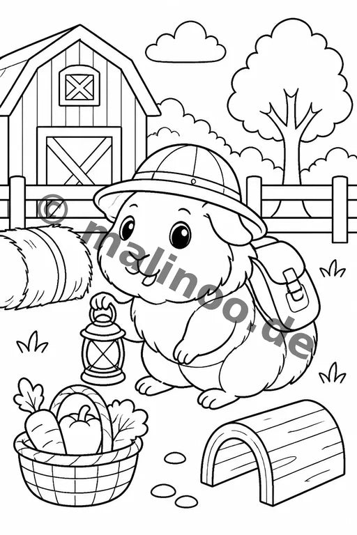 Meerschweinchen Malbuch 20 Ausmalbilder gedruckt+lose – Vorschaubild 7