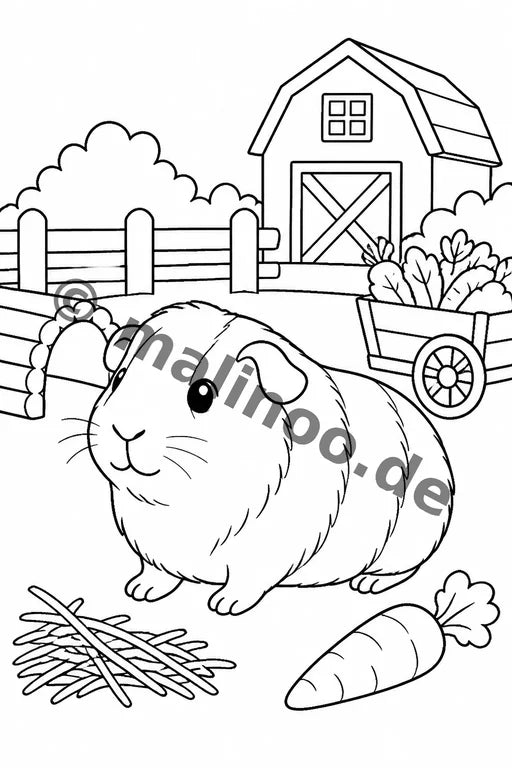 Meerschweinchen Malbuch 20 Ausmalbilder gedruckt+lose – Vorschaubild 7