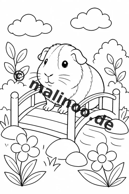 Meerschweinchen Malbuch 20 Ausmalbilder gedruckt, ungebunden – Vorschaubild 8