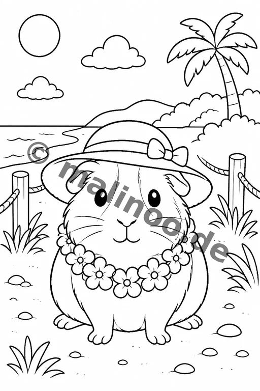 Meerschweinchen Malbuch 20 Ausmalbilder gedruckt+lose – Vorschaubild 8