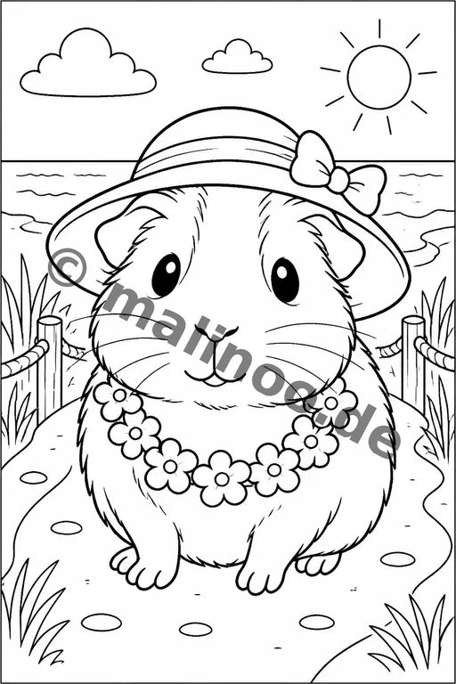 Meerschweinchen Malbuch 20 Ausmalbilder gedruckt+lose – Vorschaubild 8