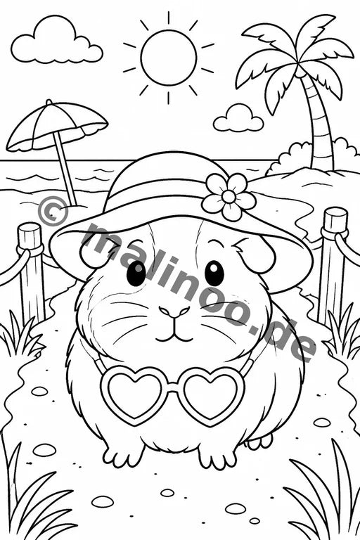 Meerschweinchen Malbuch 20 Ausmalbilder gedruckt+lose – Vorschaubild 8