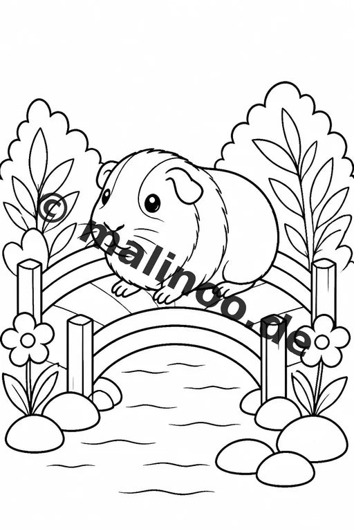 Meerschweinchen Malbuch 20 Ausmalbilder gedruckt, ungebunden – Vorschaubild 8