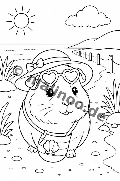 Meerschweinchen Malbuch 20 Ausmalbilder gedruckt+lose – Vorschaubild 8