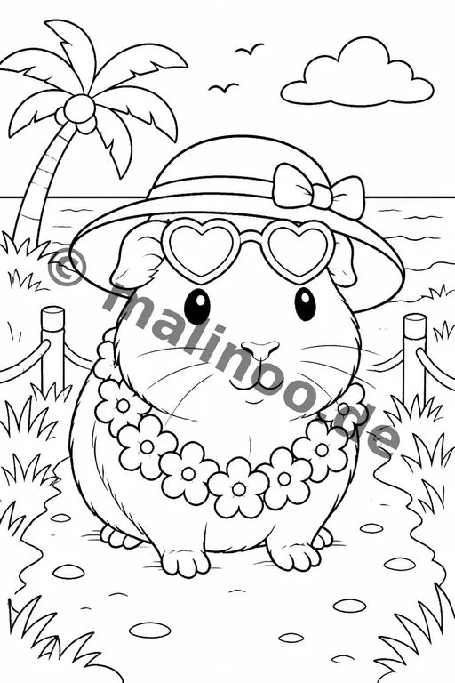 Meerschweinchen Malbuch 20 Ausmalbilder gedruckt+lose – Vorschaubild 8