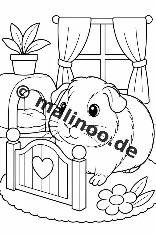 Meerschweinchen Malbuch 20 Ausmalbilder gedruckt, ungebunden – Vorschaubild 9
