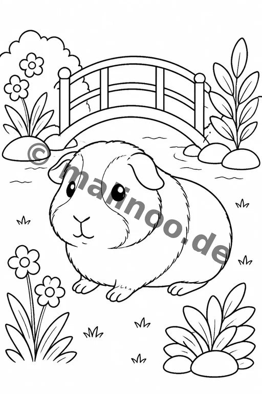 Meerschweinchen Malbuch 20 Ausmalbilder gedruckt+lose – Vorschaubild 9