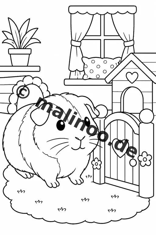Meerschweinchen Malbuch 20 Ausmalbilder gedruckt, ungebunden – Vorschaubild 9