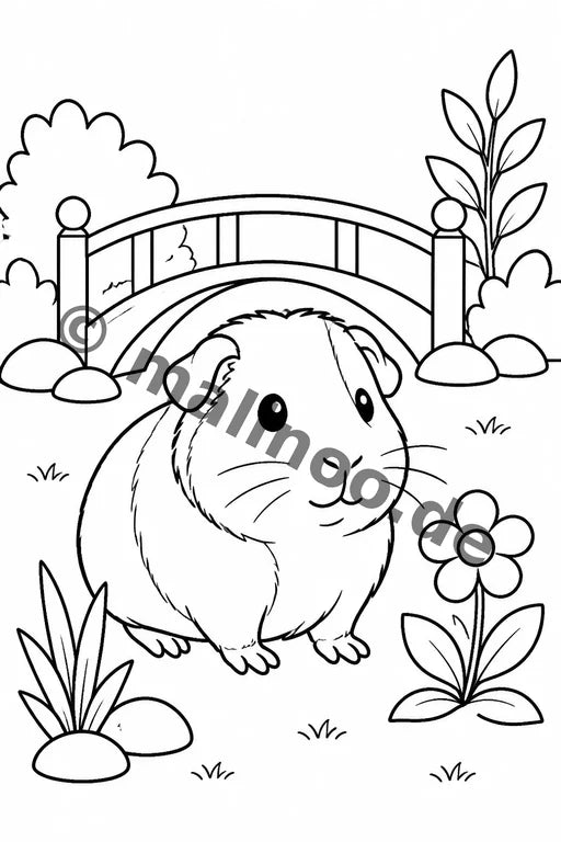 Meerschweinchen Malbuch 20 Ausmalbilder gedruckt+lose – Vorschaubild 9