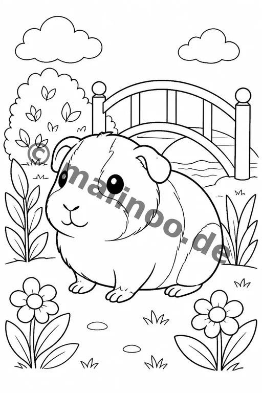 Meerschweinchen Malbuch 20 Ausmalbilder gedruckt+lose – Vorschaubild 9
