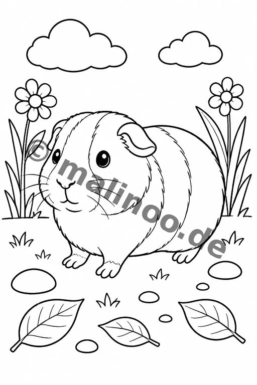 Meerschweinchen Malbuch 50 Ausmalbilder PDF Download – Vorschaubild 1