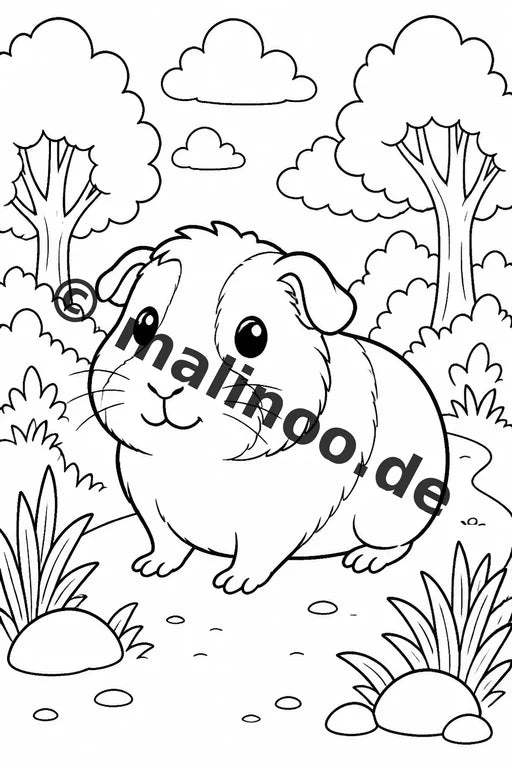 Meerschweinchen Malbuch 50 Ausmalbilder PDF Download digital – Vorschaubild 2