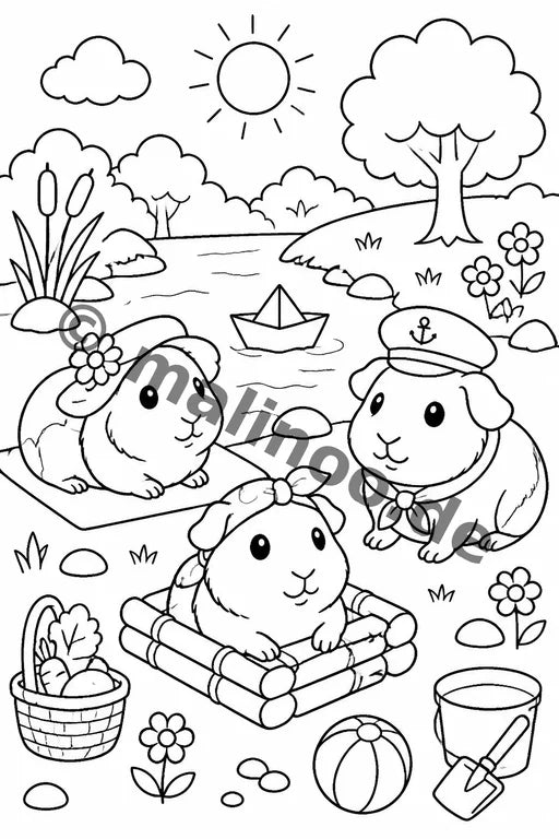 Meerschweinchen Malbuch 50 Ausmalbilder PDF Download – Vorschaubild 2