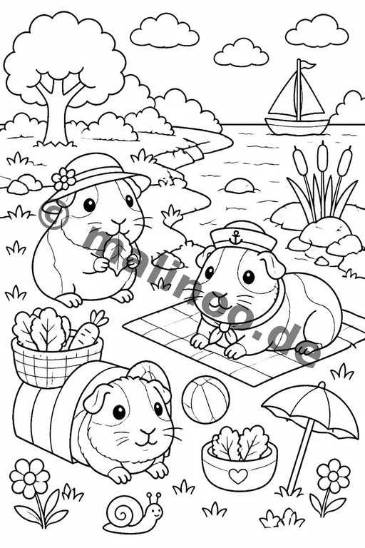 Meerschweinchen Malbuch 50 Ausmalbilder PDF Download – Vorschaubild 2