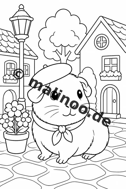 Meerschweinchen Malbuch 50 Ausmalbilder PDF Download digital – Vorschaubild 3
