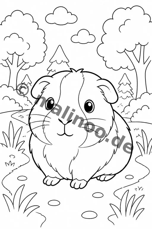 Meerschweinchen Malbuch 50 Ausmalbilder PDF Download – Vorschaubild 3