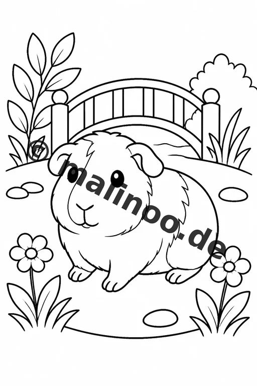 Meerschweinchen Malbuch 50 Ausmalbilder PDF Download digital – Vorschaubild 5