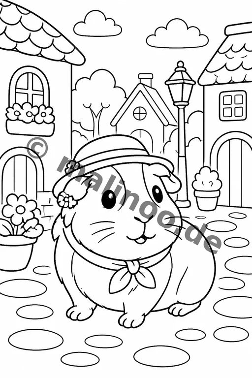 Meerschweinchen Malbuch 50 Ausmalbilder PDF Download – Vorschaubild 5