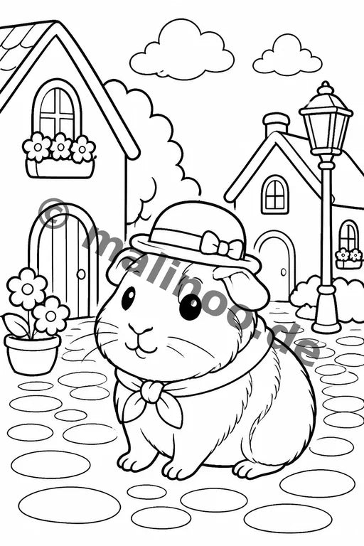 Meerschweinchen Malbuch 50 Ausmalbilder PDF Download – Vorschaubild 5