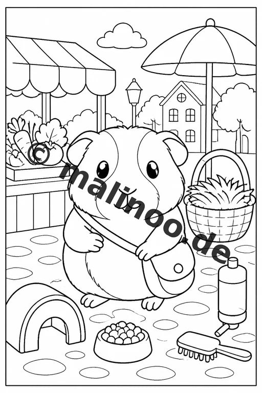 Meerschweinchen Malbuch 50 Ausmalbilder gedruckt und gebunden – Vorschaubild 10