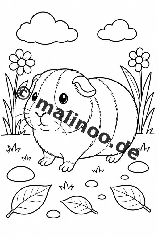 Meerschweinchen Malbuch 50 Ausmalbilder gedruckt und gebunden – Vorschaubild 1
