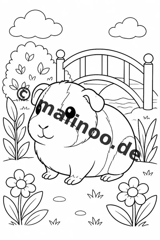 Meerschweinchen Malbuch 50 Ausmalbilder gedruckt und gebunden – Vorschaubild 5