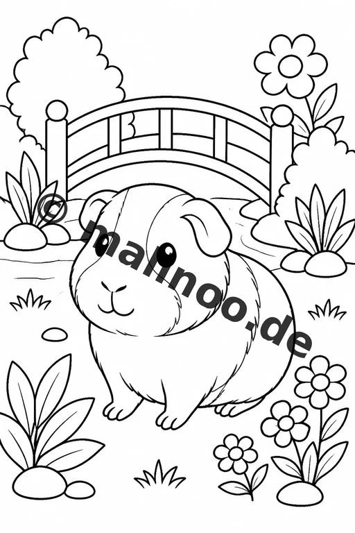 Meerschweinchen Malbuch 50 Ausmalbilder gedruckt und gebunden – Vorschaubild 5