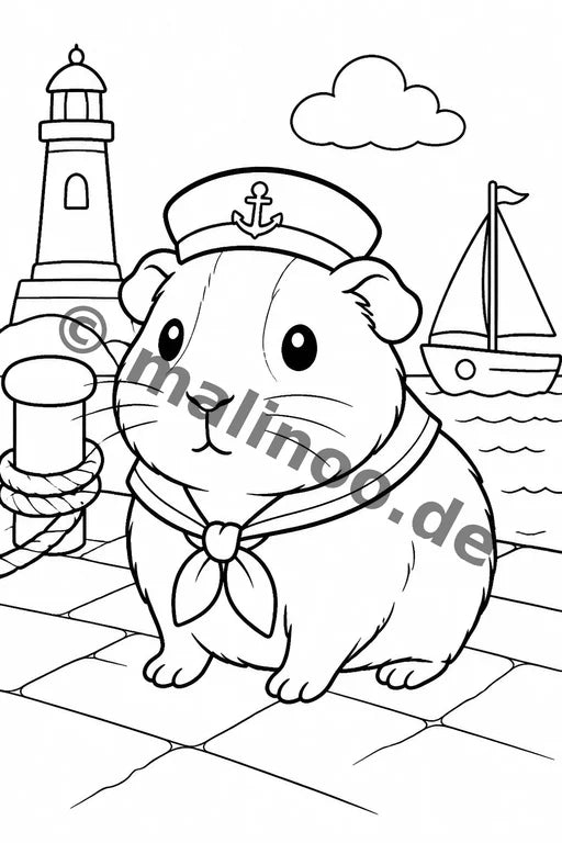 Meerschweinchen Malbuch 50 Ausmalbilder gedruckt+lose – Vorschaubild 10