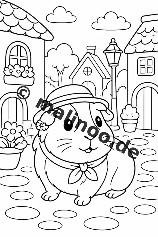 Meerschweinchen Malbuch 50 Ausmalbilder gedruckt, ungebunden – Vorschaubild 3