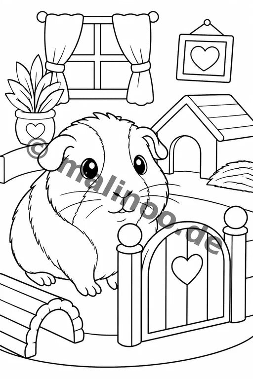 Meerschweinchen Malbuch 50 Ausmalbilder gedruckt+lose – Vorschaubild 6
