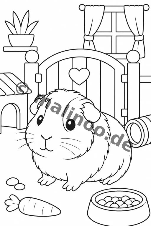 Meerschweinchen Malbuch 50 Ausmalbilder gedruckt+lose – Vorschaubild 6