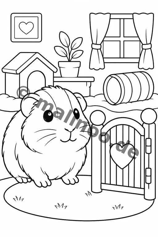 Meerschweinchen Malbuch 50 Ausmalbilder gedruckt+lose – Vorschaubild 6