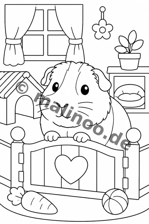 Meerschweinchen Malbuch 50 Ausmalbilder gedruckt+lose – Vorschaubild 6