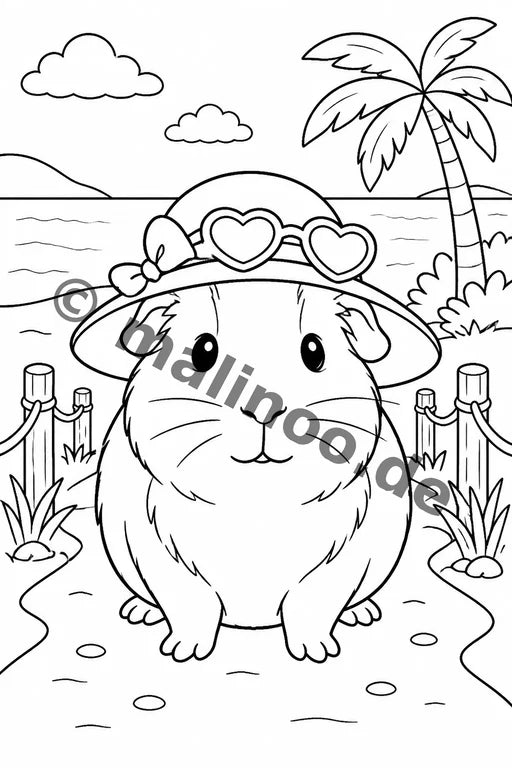 Meerschweinchen Malbuch 50 Ausmalbilder gedruckt+lose – Vorschaubild 8