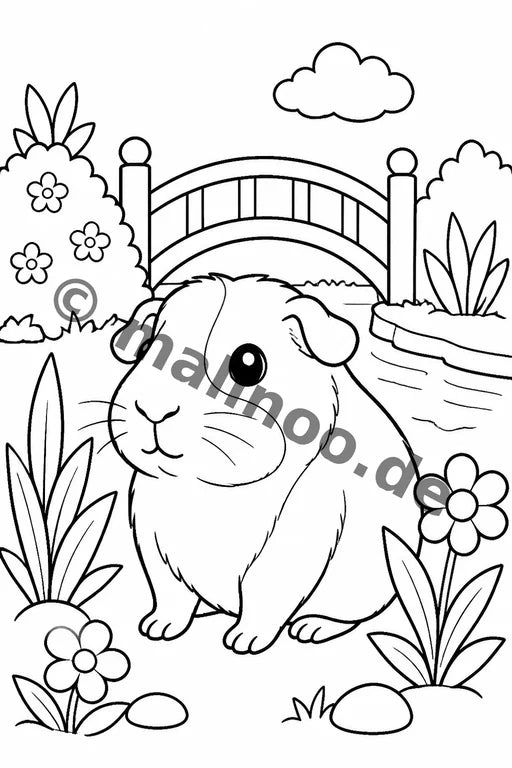 Meerschweinchen Malbuch 50 Ausmalbilder gedruckt+lose – Vorschaubild 9