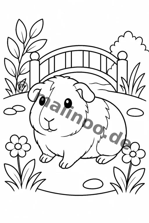 Meerschweinchen Malbuch 50 Ausmalbilder gedruckt+lose – Vorschaubild 9