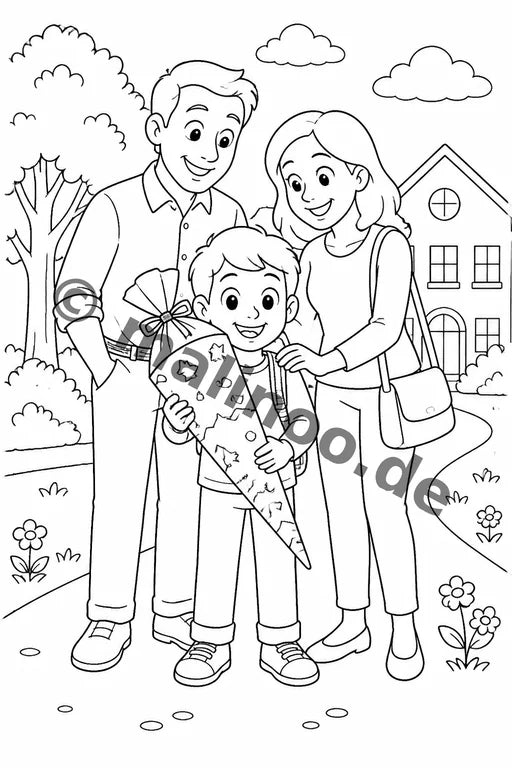 Meine Einschulung Malbuch 100 Ausmalbilder PDF Download – Vorschaubild 1