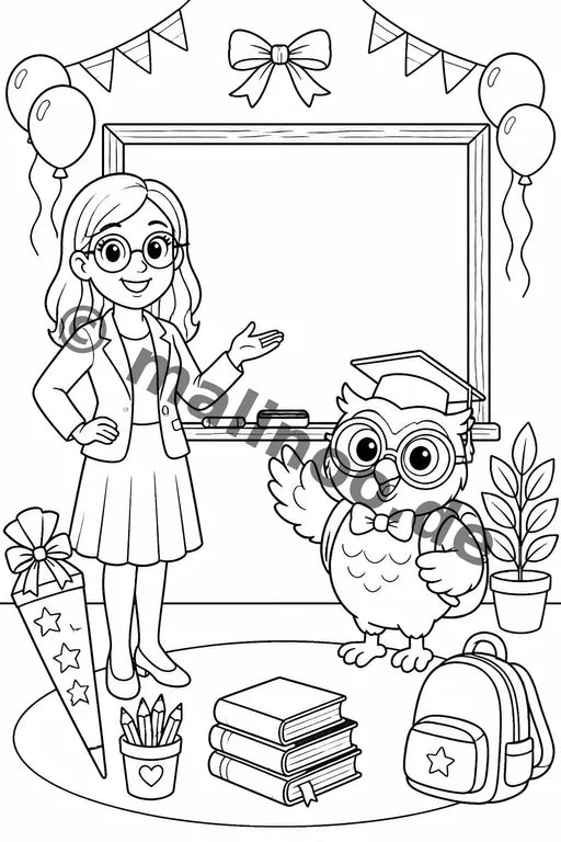 Meine Einschulung Malbuch 100 Ausmalbilder PDF Download – Vorschaubild 2