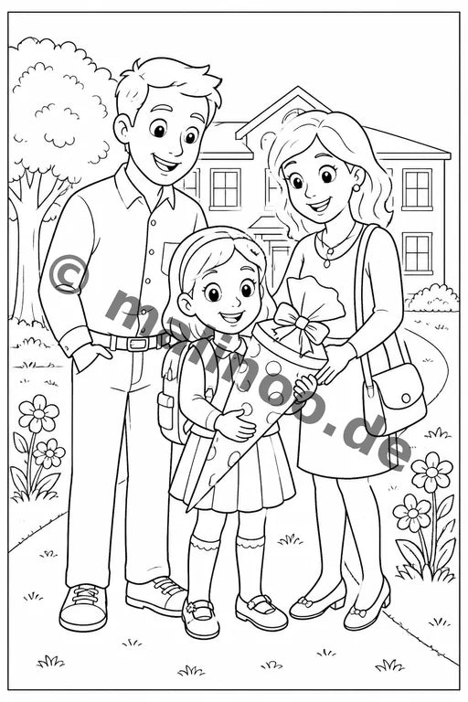 Meine Einschulung Malbuch 20 Ausmalbilder PDF Download – Vorschaubild 1