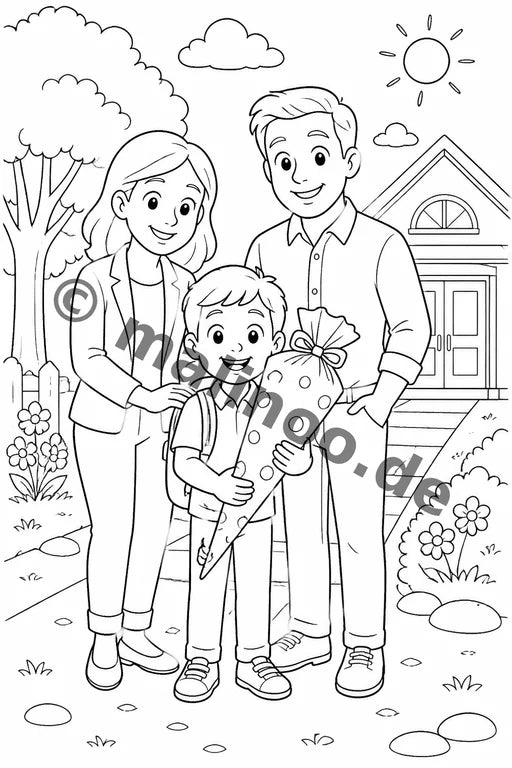 Meine Einschulung Malbuch 20 Ausmalbilder PDF Download – Vorschaubild 1