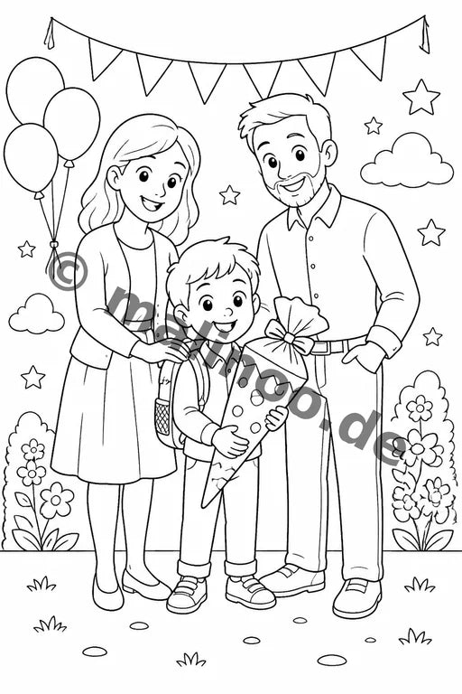 Meine Einschulung Malbuch 20 Ausmalbilder PDF Download – Vorschaubild 1