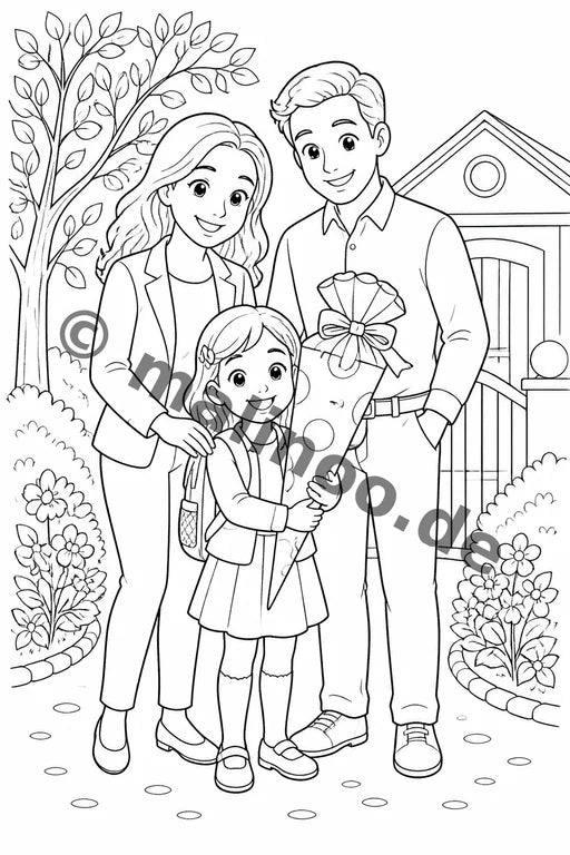 Meine Einschulung Malbuch 20 Ausmalbilder PDF Download – Vorschaubild 1