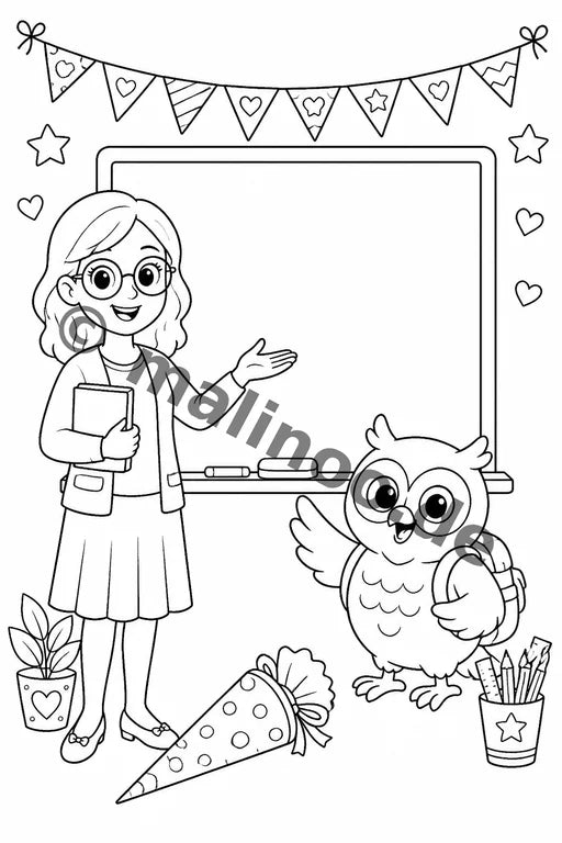 Meine Einschulung Malbuch 20 Ausmalbilder PDF Download – Vorschaubild 2