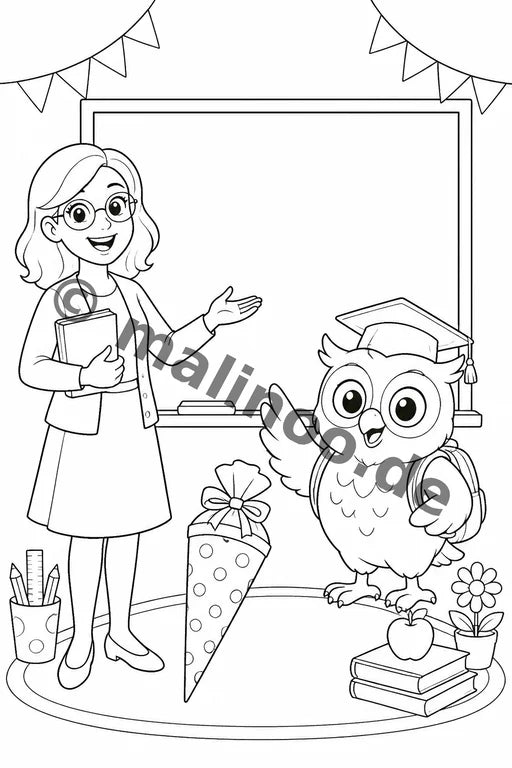 Meine Einschulung Malbuch 20 Ausmalbilder PDF Download – Vorschaubild 2
