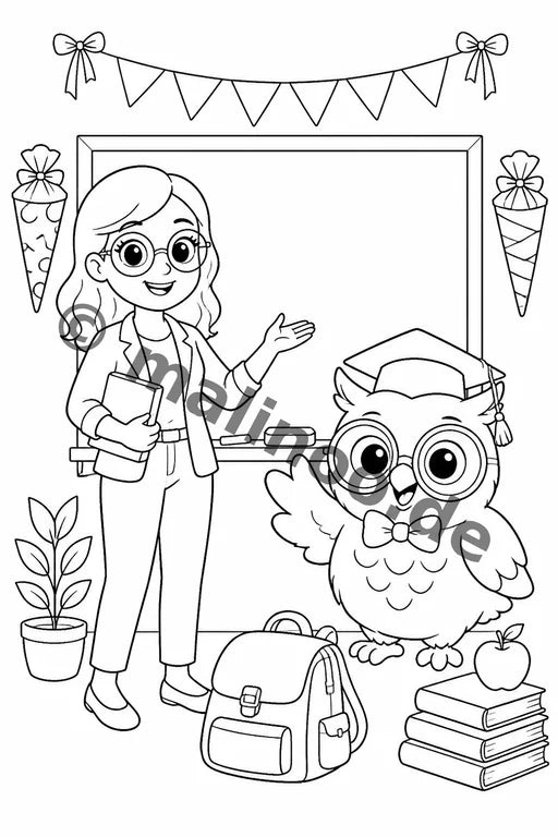 Meine Einschulung Malbuch 20 Ausmalbilder PDF Download – Vorschaubild 2